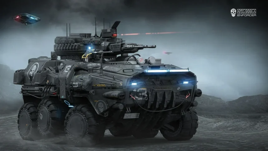 vehiculo blindado futurista